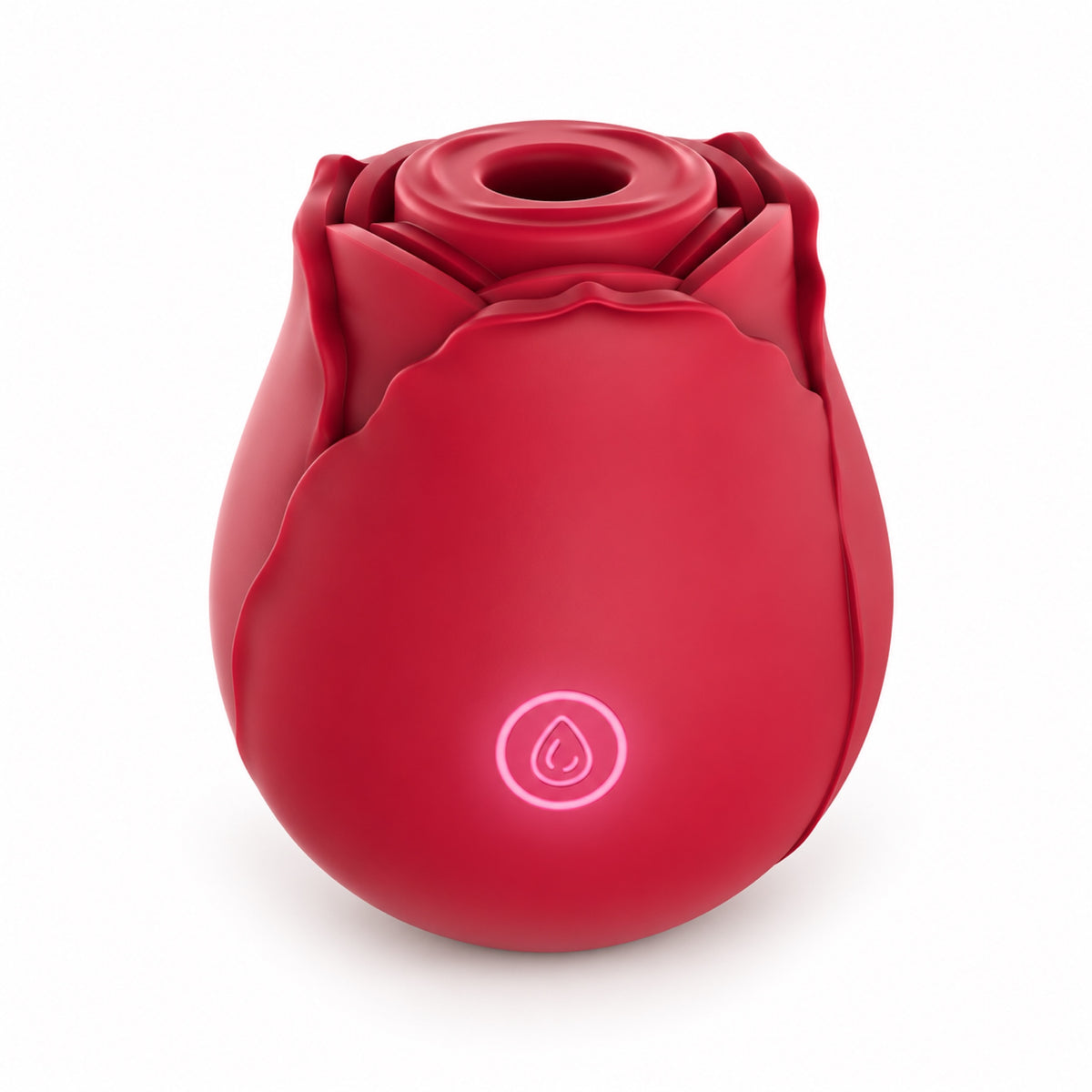 Rose Red rose-shaped suction stimulator on a white background